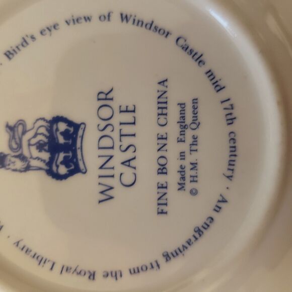 Vintage Windsor Castle Dish Blue White HR Queen Fine Bone China for Trinket Ring - Picture 4 of 9